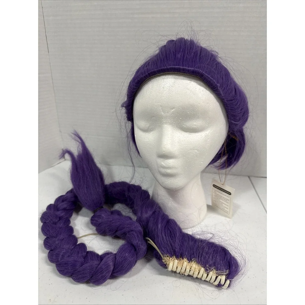 NEW TAG ! Mupul Short Straight Hair Wig & Long Braided Wig 36x2 Set Purple